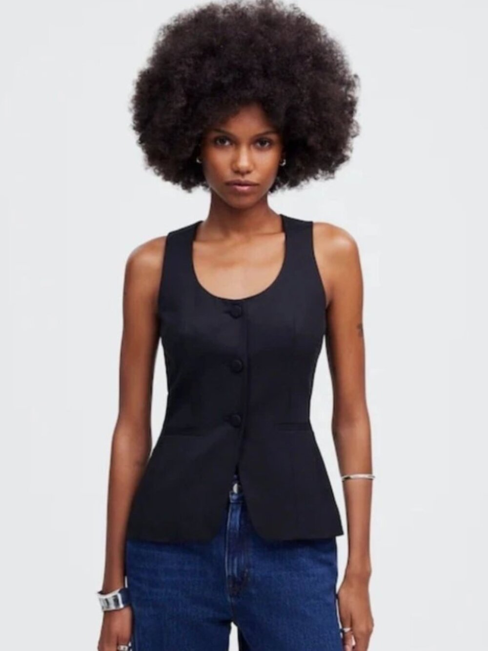 Madewell Scoopneck Cutaway Vest Black